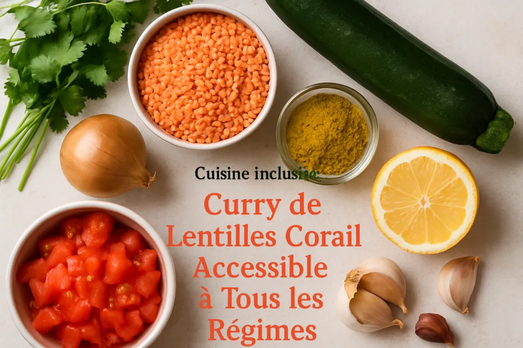 Ingrédients pour Curry de Lentilles Corail Accessible à Tous les Régimes