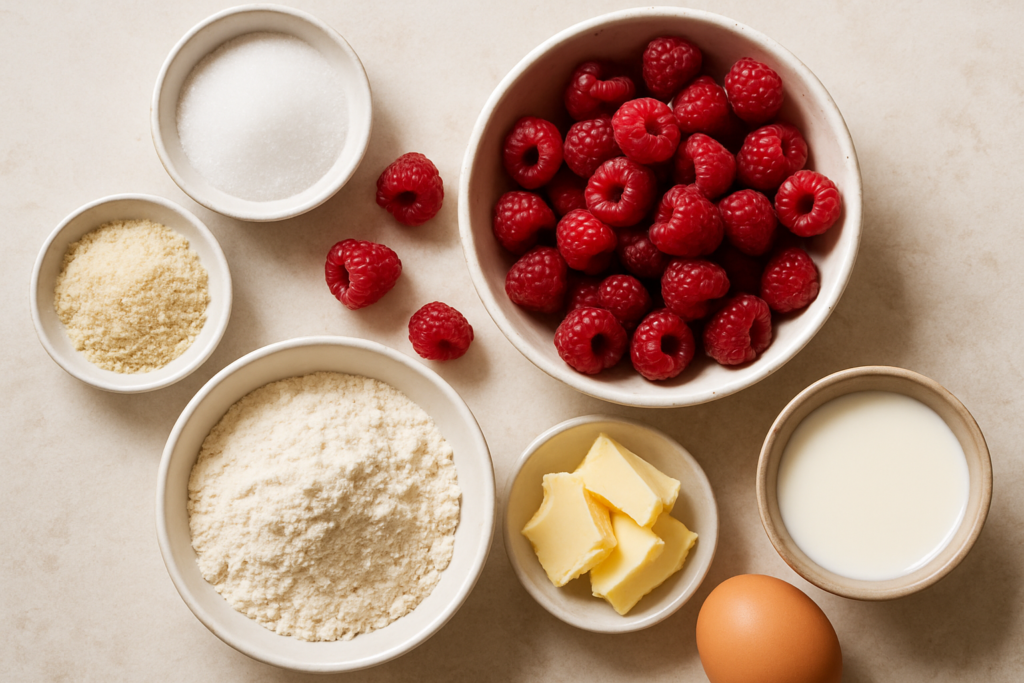 Ingrédients pour Ma tarte aux framboises de grand-mère revisitée à l'ancienne
