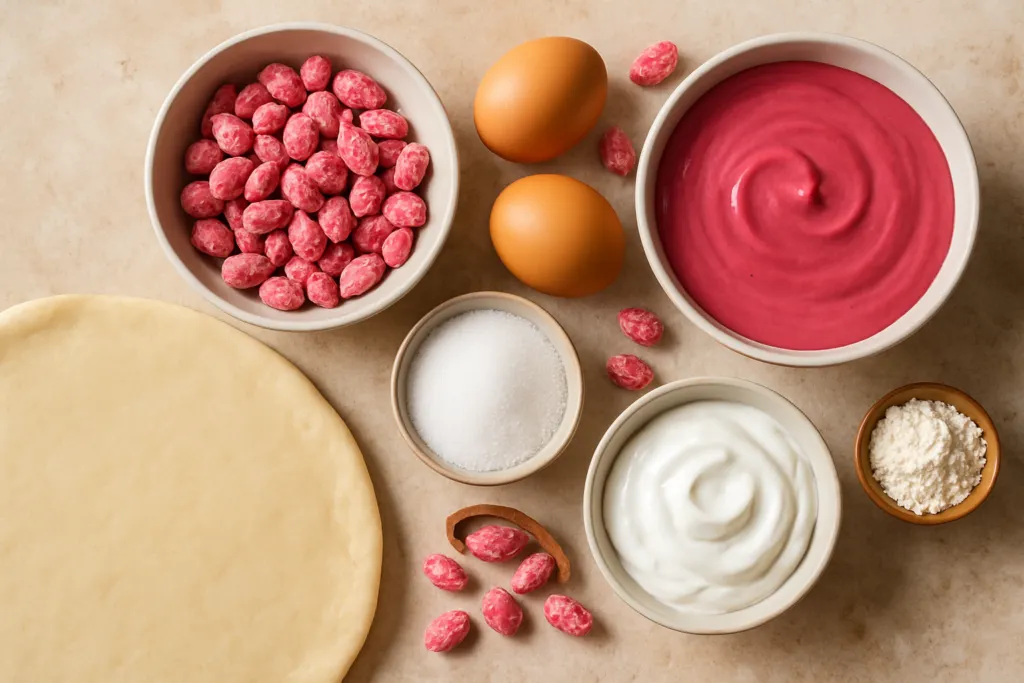 Ingrédients pour Ma tarte aux pralines roses lyonnaise revisitée et allégée