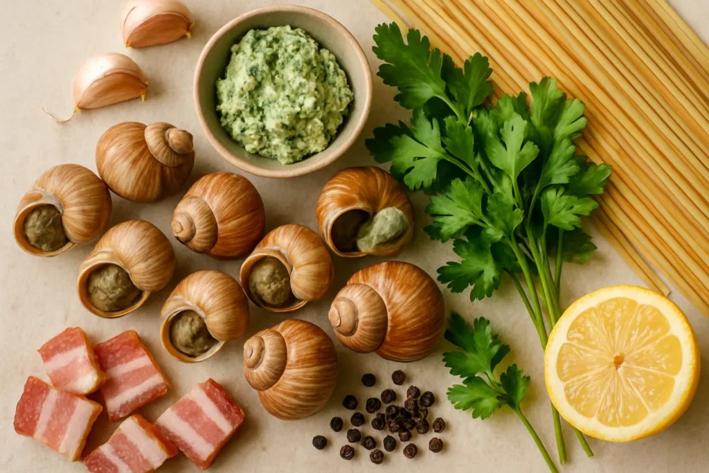 Ingrédients pour Mes Escargots de Bourgogne à la Lyonnaise Revisités