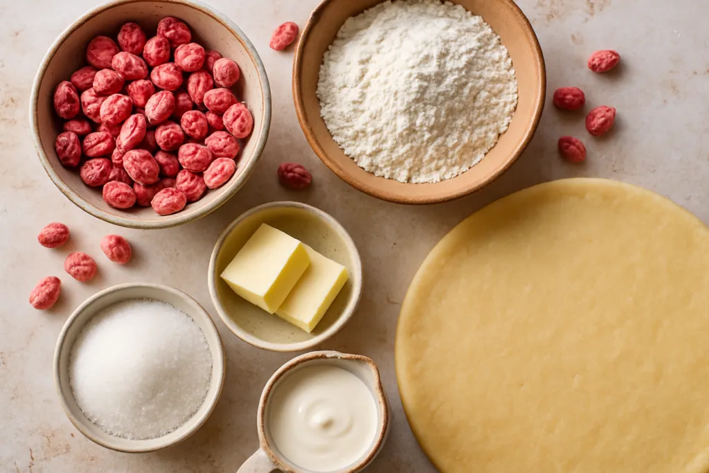 Ingrédients pour Tarte à la praline rose de Lyon, la vraie recette de ma grand-mère