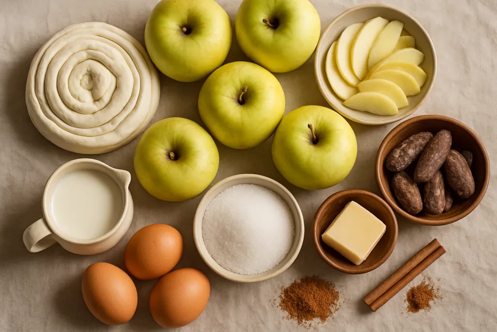 Ingrédients pour Tarte aux pommes de ma grand-mère, revisitée avec ma touche lyonnaise