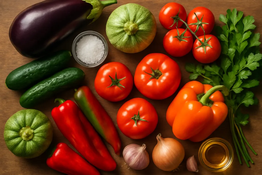 Ingrédients pour Ratatouille niçoise authentique de ma grand-mère sans œuf