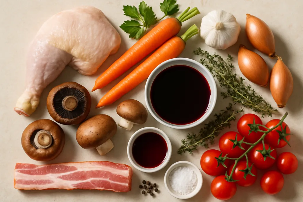 Ingrédients pour Coq au vin de Lyon revisité - Ma version équilibrée du classique