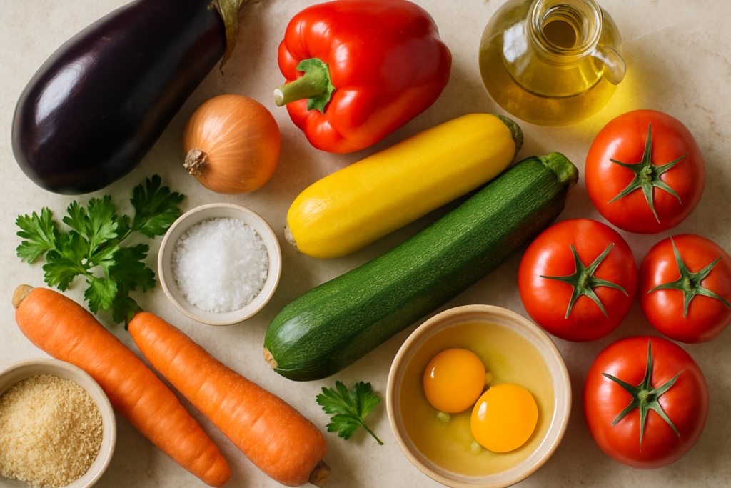 Ingrédients pour Terrine de légumes d'été façon grand-mère lyonnaise revisitée