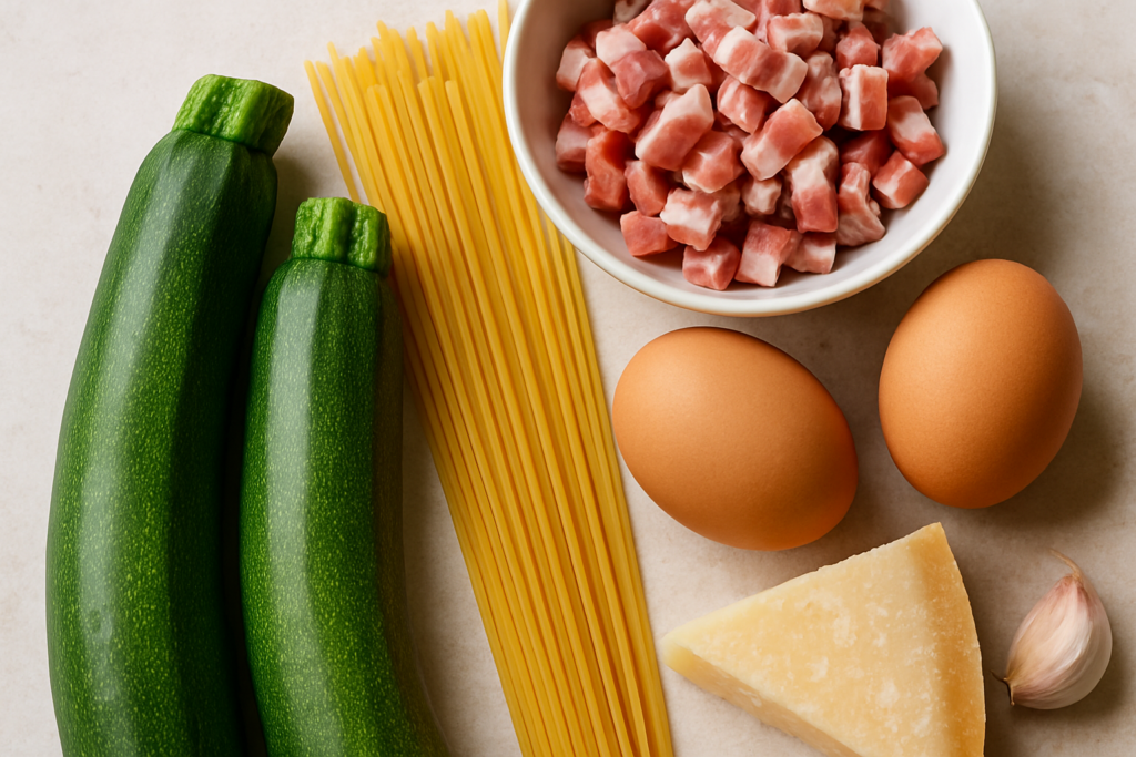 Ingrédients pour Carbonara express aux courgettes - Ma version allégée en 20 minutes
