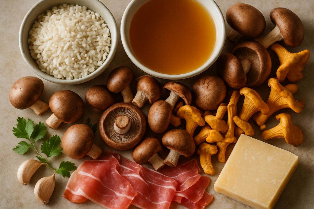 Ingrédients pour Risotto aux champignons de saison : ma version express lyonnaise