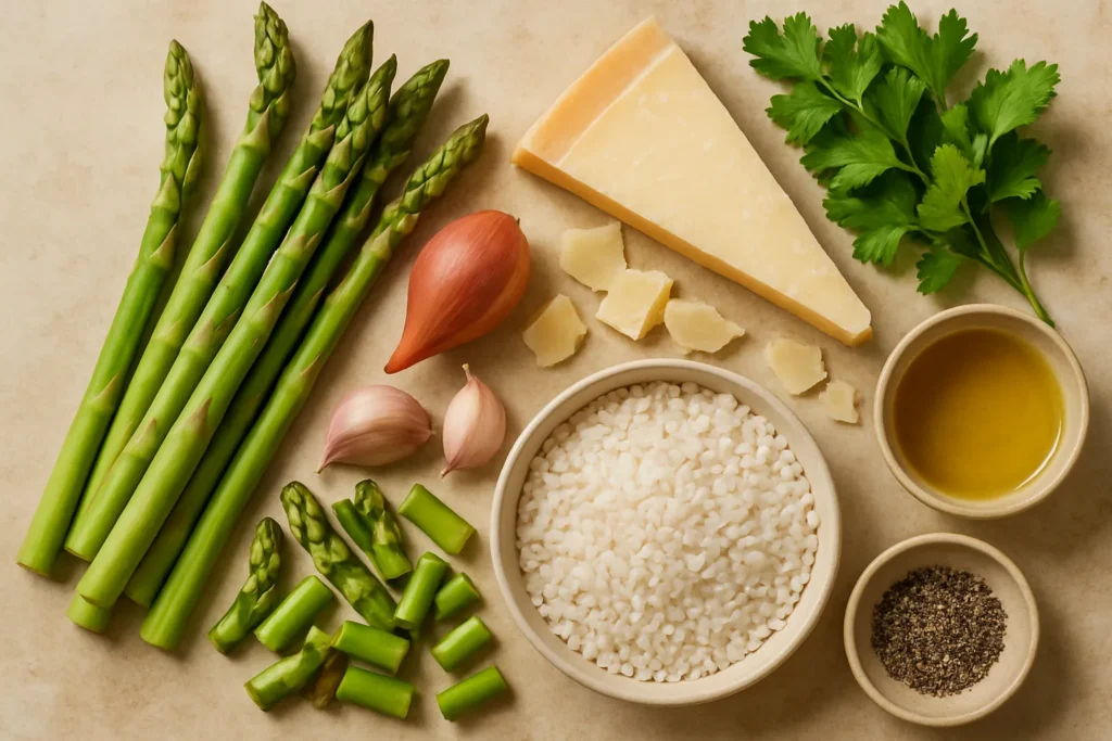 Ingrédients pour Risotto aux asperges vertes et parmesan - ma recette familiale