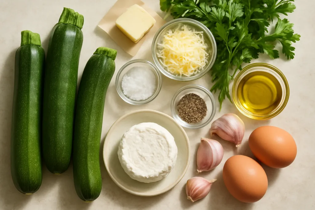 Ingrédients pour Gratin de courgettes au chèvre frais façon grand-mère lyonnaise